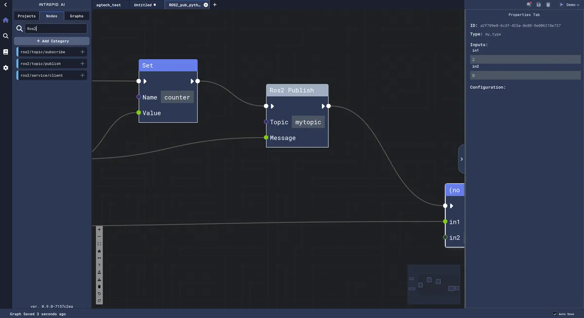 Integrate custom and ROS2 nodes